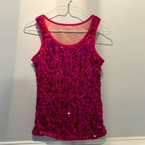 Hot pink Sequins tank top